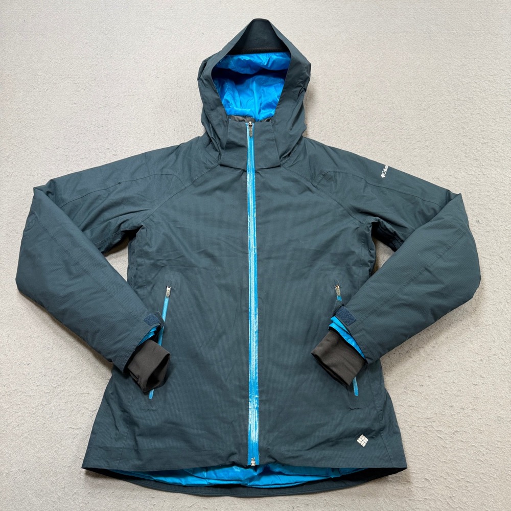 Columbia Jacket Womens Medium Blue Omni-Heat Thermal Insulated Hooded Waterproof